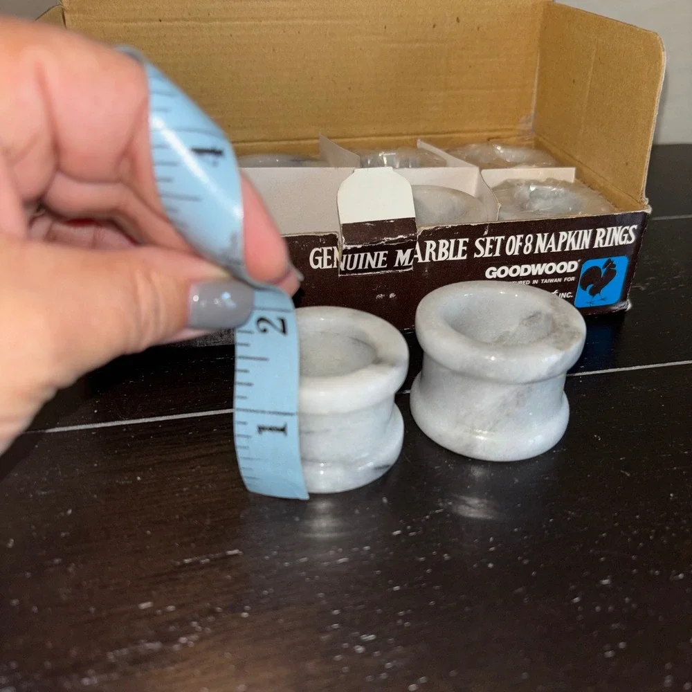 Vintage‎ | Julie Pomerantz | Genuine Marble | Napkin Rings | Set of 8 | New York